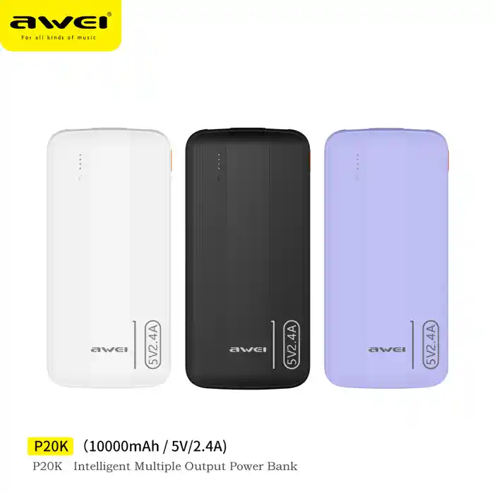 Awei P20K 10000mAh 2.4A Slim Dual Output Power bank